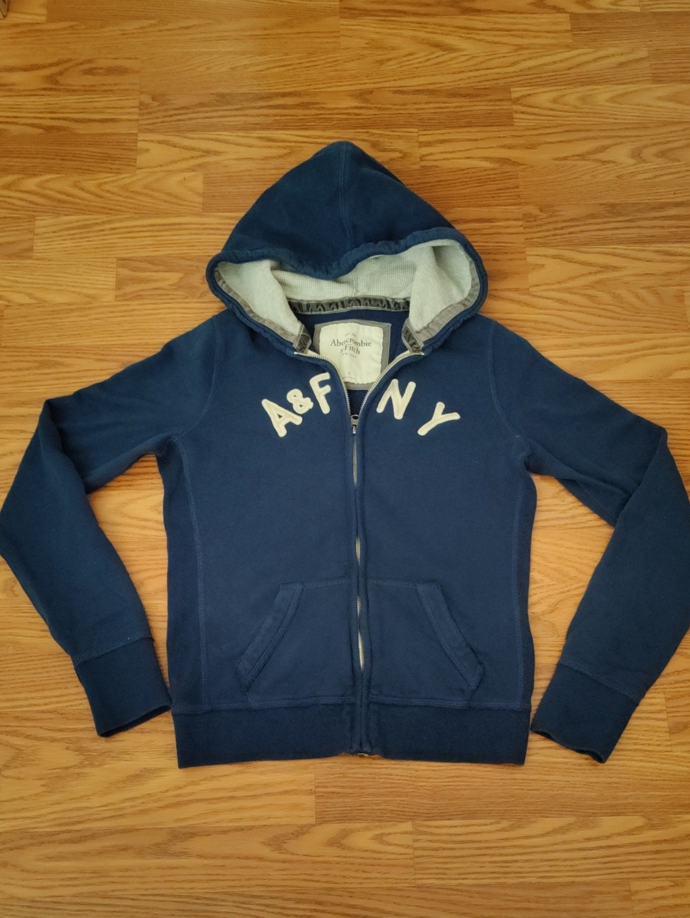Abercrombie & Fitch Navy Zip-Up Hoodie with Hood